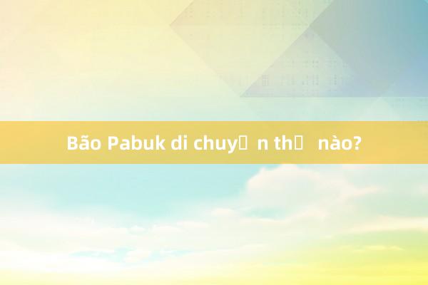 Bão Pabuk di chuyển thế nào?