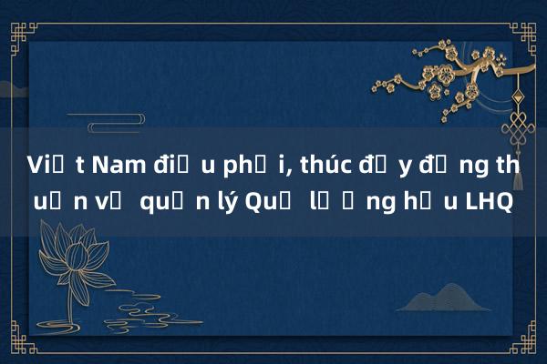 Việt Nam điều phối, thúc đẩy đồng thuận về quản lý Quỹ lương hưu LHQ